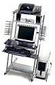 Leda Tempered Glass Computer Workcenter- Black