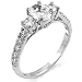 Enchanting Sterling Silver Engagement Ring, Designed with High Quality Oval-Cut Colorless Cubic Zirconia Center Stone and Round-Cut Side Stones, Limited-Time Sale Offer, Comes with Free Gift Pouch and Gift Box
