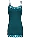 Plus djustable Lace Long Cotton Cami Tops,004-blue Jade,X-Large