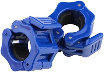 Barbell Clamp,SMTHOME 1" ABS Barbells Locking Collars Clamps with Quick Release.(1 Pair,Blue)