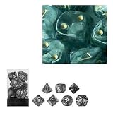 Chessex 27410 - Wuerfelset Leaf Steel/Gold, 7 verschiedene Wuerfel