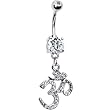 Cubic Zirconia Ohm Symbol Belly Ring