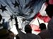 Immigration Rights Demonstrators Hold a U.S. Flag Aloft During a March Along Wilshire Boulevard Photographic Poster Print, 64x48
