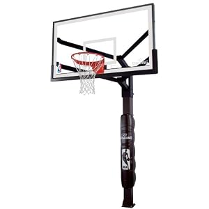 Spalding Arena View In-Ground Basketball System with 60-inch Aluminum Framed Glass... by 