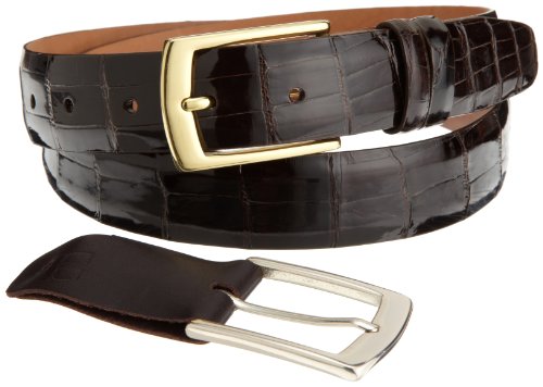 Trafalgar Men's Genuine Alligator Belt,Dark Brown,40