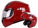 Wine Red Modular Flip up Motorcycle Helmet Dot (Large)
