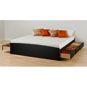 Prepac Sonoma Black King Platform Storage Bed (6-drawers)