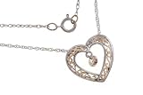 14K Two Tone Dangling Diamond Pendant