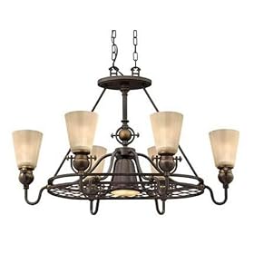 Hinkley Lighting 4156OB 7 Light Pot Rack - Olde Bronze Mayflower Contemporary Nautical Lights