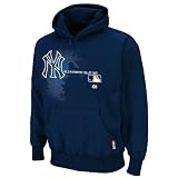 MLB Men's New York Yankees Authentic Collection Change Up Long Sleeve Hooded Fleece Pullover by Majestic (Pro Navy, Medium)