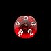 Translucent 10-sided Dice, Red with white