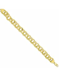Genuine 14K Yellow Gold Triple Link Charm Bracelet 7 Inches 25 Grams Of Gold 100% Satisfaction Guaranteed.