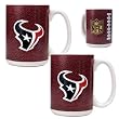 Houston Texans 2pc 15oz Gameball Ceramic Mug Set - Primary logo NFL Football