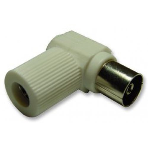 RF Coax Right Angle SOCKET for TV Aerial Cables - Freeview compatible