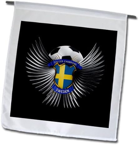 Carsten Reisinger Illustrations - Sweden soccer ball with crest team football Swedish - 18 x 27 inch Garden Flag (fl_159478_2)