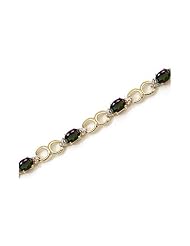 10K Yellow Gold Oval Mystic Topaz and Diamond Bracelet