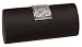 La Regale Rhinestone Clasp Satin Clutch,Black,one size
