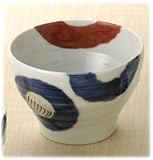 【波佐見焼 湯呑】 手技（唯窯） 椿絵 手造り一服碗 〔キャッシュバックキャンペーン対象商品〕