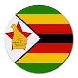Zimbabwe Flag Round Mouse Pad
