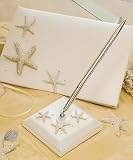 Beach Themed Wedding Guest Book and Pen Set