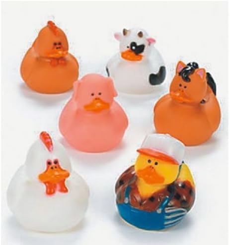 Set of 6 Farm Animal Cow Pig Duckys DUCKS Duckies Rubber Ducks