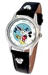 Disney Unisex MK1044 Mickey Mouse Black Leather Strap Watch
