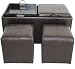 Global Distinctions 3-Piece Storage Ottoman Set with Tray Tables, Brown