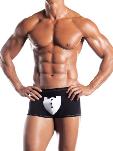 Mens Tuxedo Brief Black Bowtie Button Underwear Wedding Groom Special Occasion Sizes: One Size