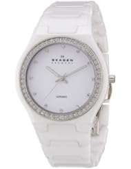 Skagen Womens 813LXWC Ceramic White Ceramic Crystal Watch