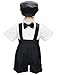Best Deals Boys Boutique Formal Wear - Boys 4pc Suspender Short and Hat Suits set - Available in Black or White! Infant Baby Boy's and Toddler Boys available - TOP QUALITY! Online