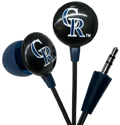 iHip MLF10169COL MLB Colorado Rockies Printed Ear Buds, Purple