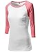 Awesome21 Women's Color Contrast Sleeve Raglan Baseball Tee Top