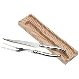 Sabatier Laguiole 2-Piece Stainless-Steel Carving Set in Wood Box by Sabatier