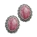 Sterling Silver and Pink Rhodochrosite Clip Earrings