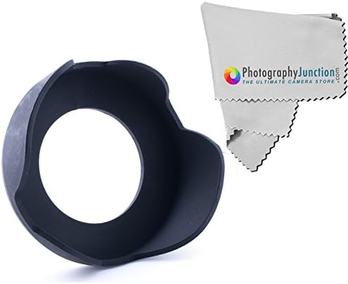 Photography Junction 52mm Tulip Shaped Flower Lens Hood Premium Micro Fiber Cloth for Nikon 18-55mm DSLR D7100 D5200 D5100 D5000 D3300 D3200 D3100 D90 D80 D5500