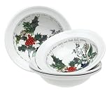 Portmeirion Holly and Ivy Oatmeal/Soup Bowls, Set of 6