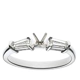 18k White Gold Bar-Style Baguette Diamond Engagement Ring Setting (1/2 ct tw, I, I1)