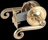 2 3/4 inch Swirl Lever Handle Privacy Set - Bright Solid Brass