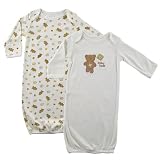 Hudson Baby Infant Gowns 2-Pack - Baby Bear Brown