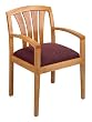Leg Chair Exposed Back With Contemporary Back Slats Mahogany Finish By Office Star Furniture