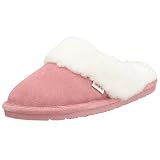 Slippers International Womens Genuine Shearling Fluff Scuff, Pink, 7 M