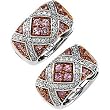 Pretty In Pink Sapphire and Diamond X Design Earrings