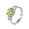 Sterling Silver Ring with Cubic Zirconia - Light Peridot (Size 7)