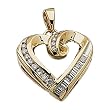 14K Yellow Gold Diamond Heart Pendant