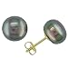 14K Yellow Gold 9-9.5mm Black Cultured Freshwater Pearl Earrings 14K Yellow Gold 9-9.5mm Black Cultured Freshwater Pearl Earrings