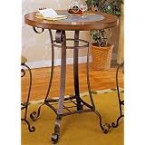 Distress Cherry Finish With Slate Bar Table by 