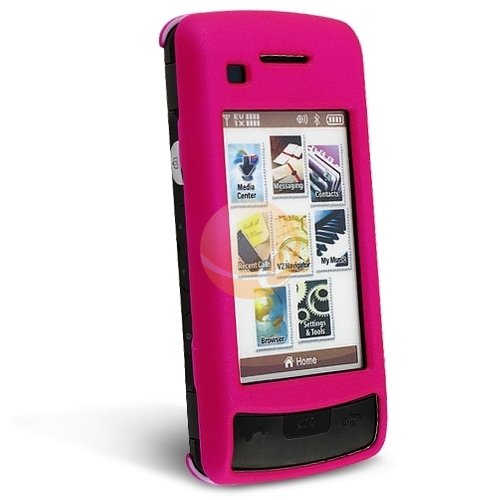Hot Pink Rubberized Snap-On Cover Hard Case Cell Phone Protector for LG enV Touch VX11000