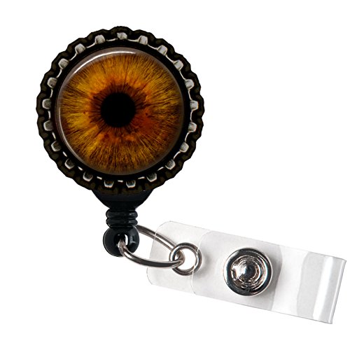 Brown Eyes Optometry Eye Doctor Black Retractable ID Tag Badge Reel