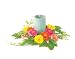 Melrose Brightly Colored Gerbera Daisy Floral Candle Ring, 12-Inch