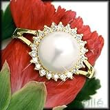 14K Cultured (Akoya) Pearl & Diamond Halo Ring